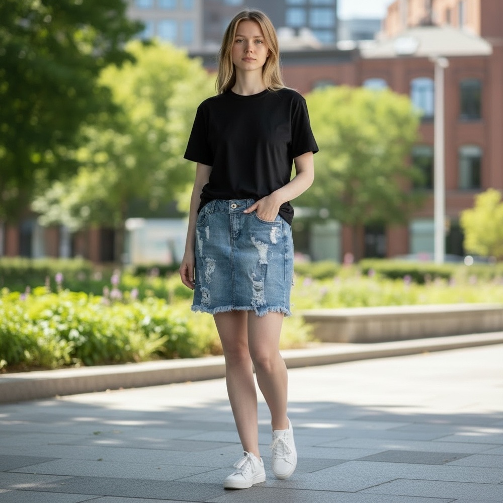 Forever 21 //Distressed Denim Skirt